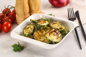 Vegan cuisine Grilled zucchini slices
