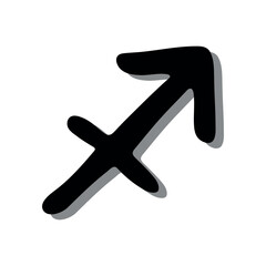 Hand drawn sagittarius zodiac sign Esoteric symbol doodle Astrology clipart Element for design