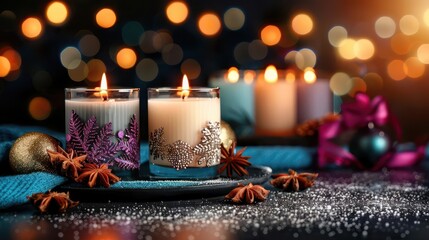 Handmade Candle Making Kits, vibrant colors, close-up, cozy setting, photography