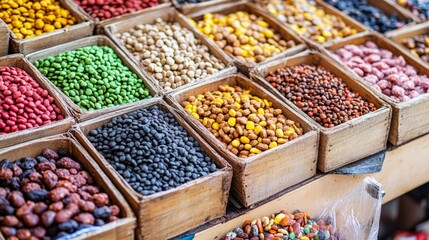Colorful Candy in Boxes.
