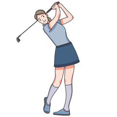 Hand draw women doing sport illustration