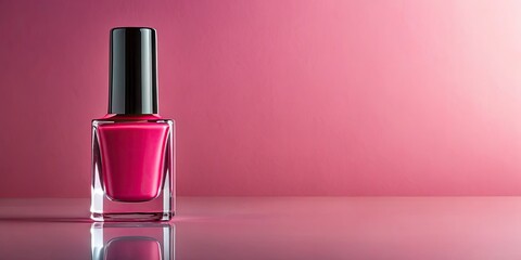 Brightly colored nail polish isolated on a chic pink background, showcasing its stylish appeal for fashion photography and elevating the essence of beauty products.