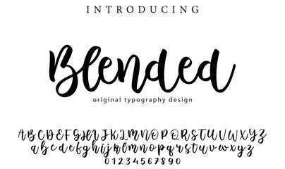Blended Font Stylish brush painted an uppercase vector letters, alphabet, typeface