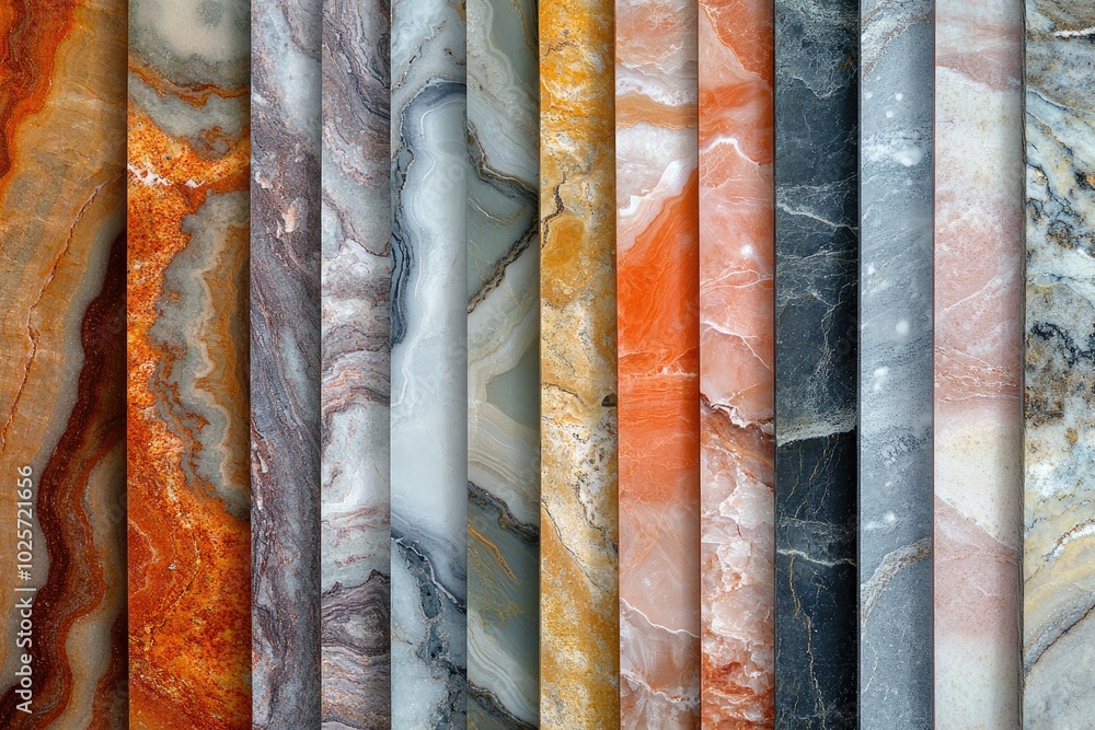 Poster striped marble texture with various colors. perfect for creating a background or adding a natural el