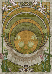 light green and yellow art-nouveau background