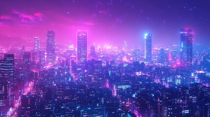 Obraz premium Neon City Alley.