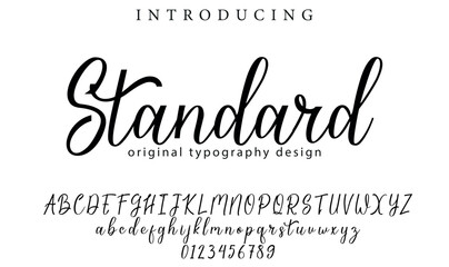 Standard Font Stylish brush painted an uppercase vector letters, alphabet, typeface