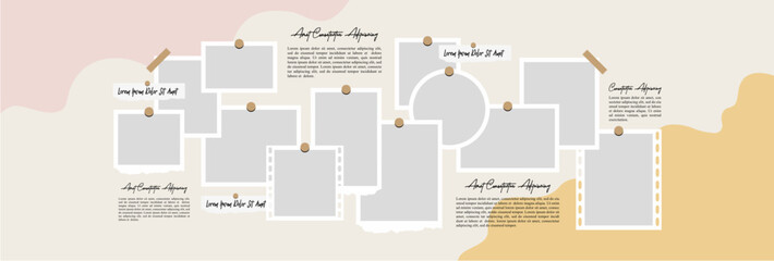 Pictures or photos frame collage layout abstract photo frames and digital photo wall template