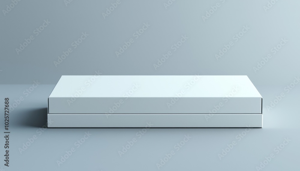 Poster easy opening featured on a white box with a fabric tab, rendered in a simple 3d design.