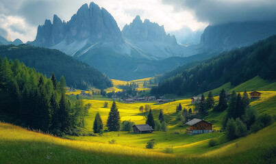 Mountain huts and majestic peaks
