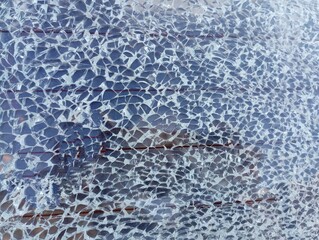 Texture of broken car glass. Many cracks form a single web.