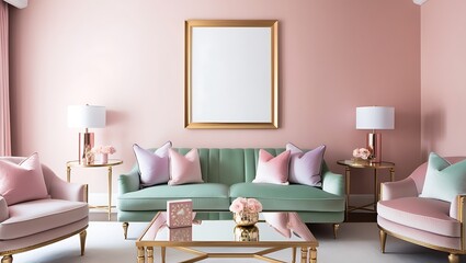 minimalist interior living room with White wall mockup. cozy minimalism living room with comfort sofa,