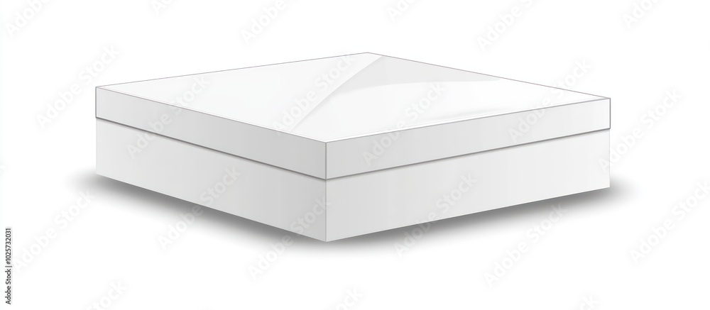 Poster vector illustration of blank packaging boxes with a viewing window, front and side views.