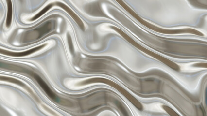 Fototapeta premium Chrome metal background, shiny and lustrous metal pattern texture, silky liquid chrome waves.
