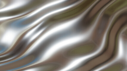 Chrome metal background, shiny and lustrous metal pattern texture, silky liquid chrome waves.