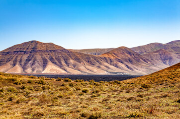 Volcanic landscape, Island Lanzarote, Canary Islands, Spain, Europe.