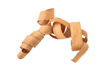 Wood shavings sawdust isolated on transparent background