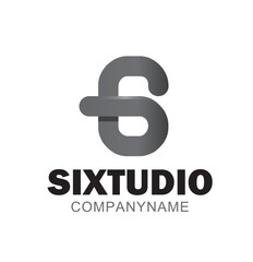Creative Gradient Six Number Logo Vector Design Symbol