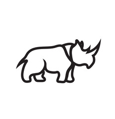 Creative Rhinoceros Drawing Logo Vector Symbol Design Illustration