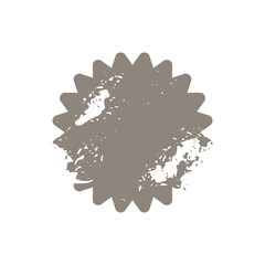 Vector gray grunge shape starburst icon, sunburst shabby badge sale. Design element Empty tag stamp price