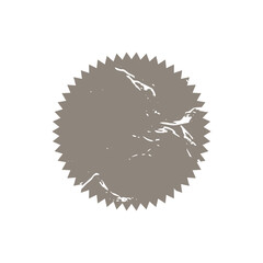 Sunburst icon vector grunge badge tag. Starburst gray shabby promo banner design element Empty sale label