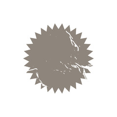 Badge vector gray grunge promotional shape starburst icon illustration tag. Awards Achieve shabby sign and symbol