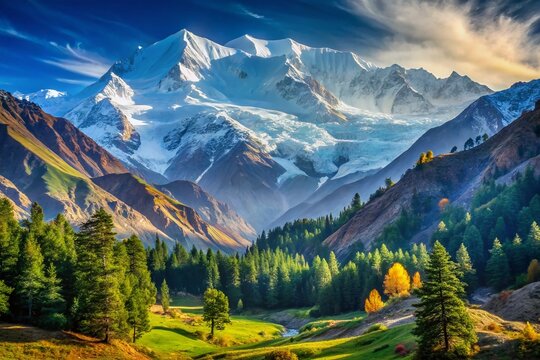 Majestic Nanga Parbat Mountain in Pakistan: A Stunning Display of Nature's Beauty and Adventure Awaits in the Himalayas
