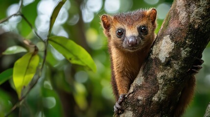 Fototapeta premium A rare rainforest species clinging to survival in a rapidly warming and shrinking habitat.