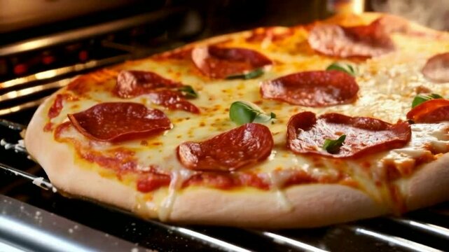 pizza with salami and cheese