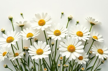 Fototapeta premium Chamomile daisy flowers. Floral composition