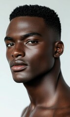 Obraz premium Close-up portrait of a young Black man.