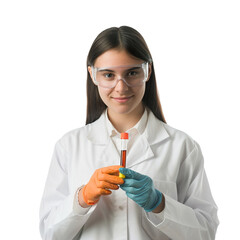 female doctor holding pills