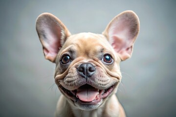 Closeup of happy French Bulldog puppy