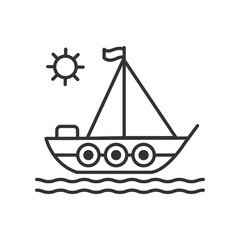 Sailboat icon isolated vector illustration.