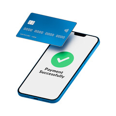 3D Contactless Payment with Smartphone and Credit Card – Digital Transaction and Mobile Finance Concept