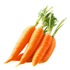 Fresh Carrots Isolated on Transparent Background, Perfect for Food Design, Culinary Projects, and Healthy Eating Illustrations, High-Quality PNG Image for Digital and Print Use