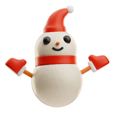 Snowman Chirstmas object illustration 3D 