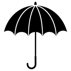 black umbrella isolated on white