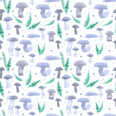 seamless pattern with mushrooms	