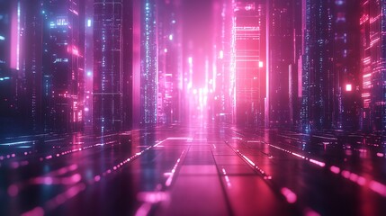 Immerse yourself in a world of futuristic fantasy with the vibrant neon lines and glowing galaxy colors of our cutting-edge technology backdrop.