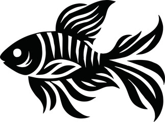  fish silhouettes - vector illustration, fishing tatto
