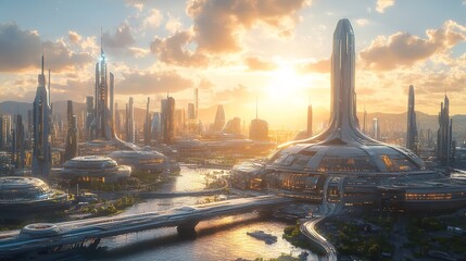 Landscape of office town in Tokyo, Japan