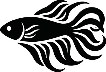  fish silhouettes - vector illustration, fishing tatto