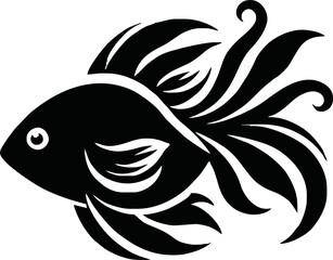  fish silhouettes - vector illustration, fishing tatto