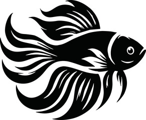  fish silhouettes - vector illustration, fishing tatto