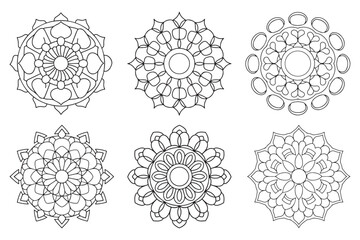 Black Circular Mandala Silhouette Vector Illustration
