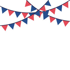 Obraz premium Flags USA for decoration. Festive decorations. Vector illustration.