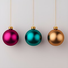 Elegant Christmas ornaments in vibrant colors
