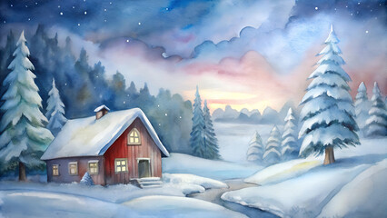 Fototapeta premium Seamless Backgrounds: Christmas Winter Landscapes
