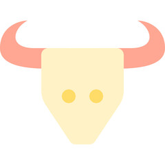 cow skull flat icon